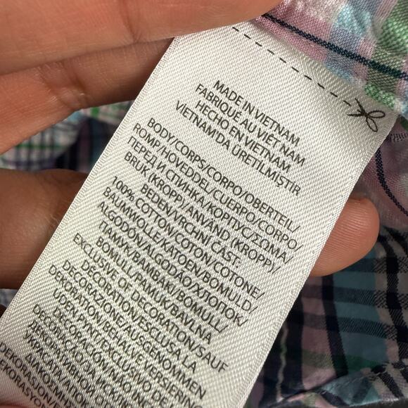 Ralph Lauren Shirt Mens 2XL Multicolor Plaid Slim Fit Seersucker Short Sleeve - Picture 4 of 8